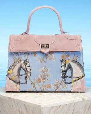 Marquise Paris Recontre Équestre Top Handle Shoulder Bag in Pastel Pink