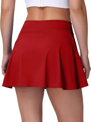 MCEDAR Tennis Skirts for Women High Waisted Golf Skorts Athletic Running Skirt Inner Shorts with Pockets Pickleball