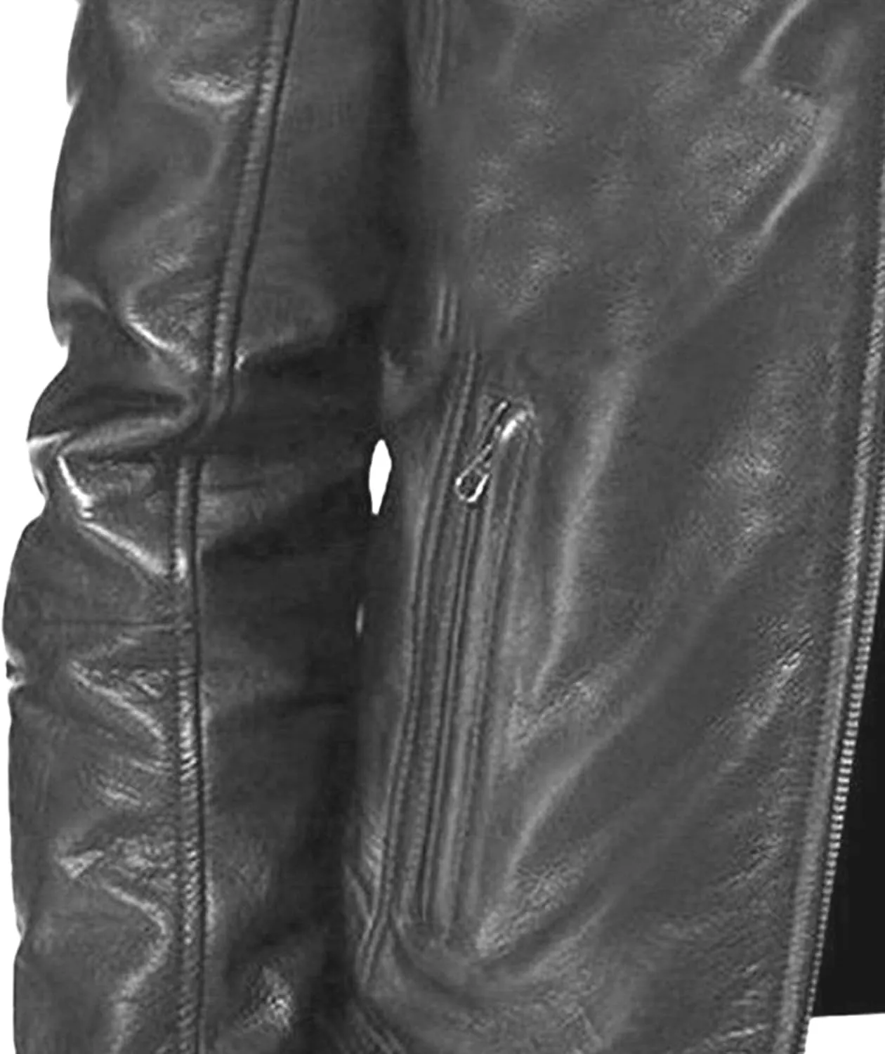 Men Leather Motorcycle Jacket Stand Collar Faux Leather Jackets Zip-Up Slim Fit Biker Coat