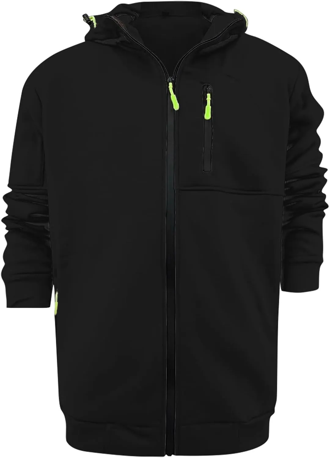Mens' Autumn Winter Long Sleeve Zipper Hooded Sweatshirt Cardigan Tops Hoodies for Men with Zip Pockets Lightweight