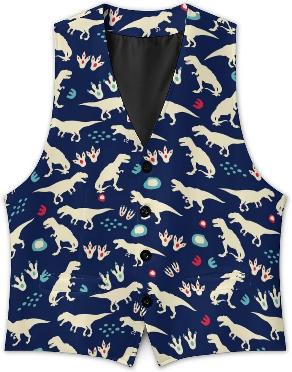 Men's Hawaiian Leaf Suit Vest Slim Fit Business Dress Vest Waistcoat for Wedding Party Casual Dress