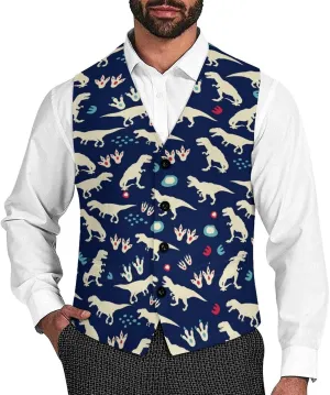 Men's Hawaiian Leaf Suit Vest Slim Fit Business Dress Vest Waistcoat for Wedding Party Casual Dress