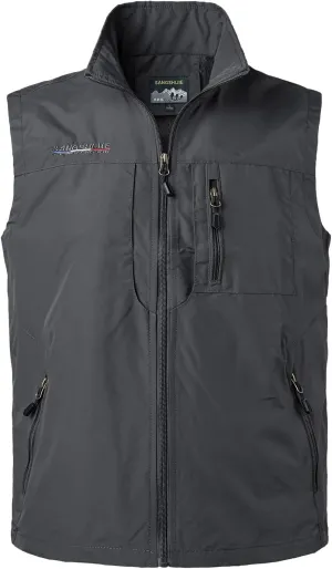 Mens Quick Dry Fishing Vests Lightweight Sleeveless Jackets with Zipper Pockets for Travel Hiking