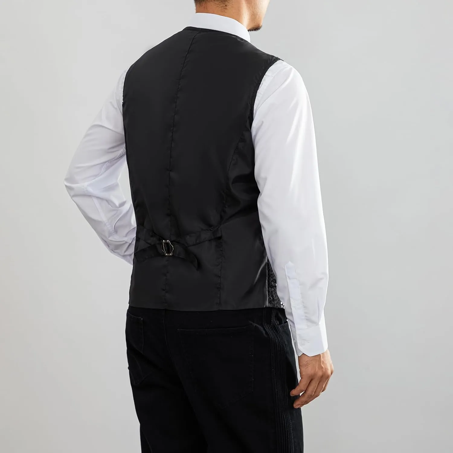 Mens Sequin Vests Dress Suit Vest Casual Shiny Waistcoat Bowtie Set with Pockets for Party Tuxedo Prom Wedding
