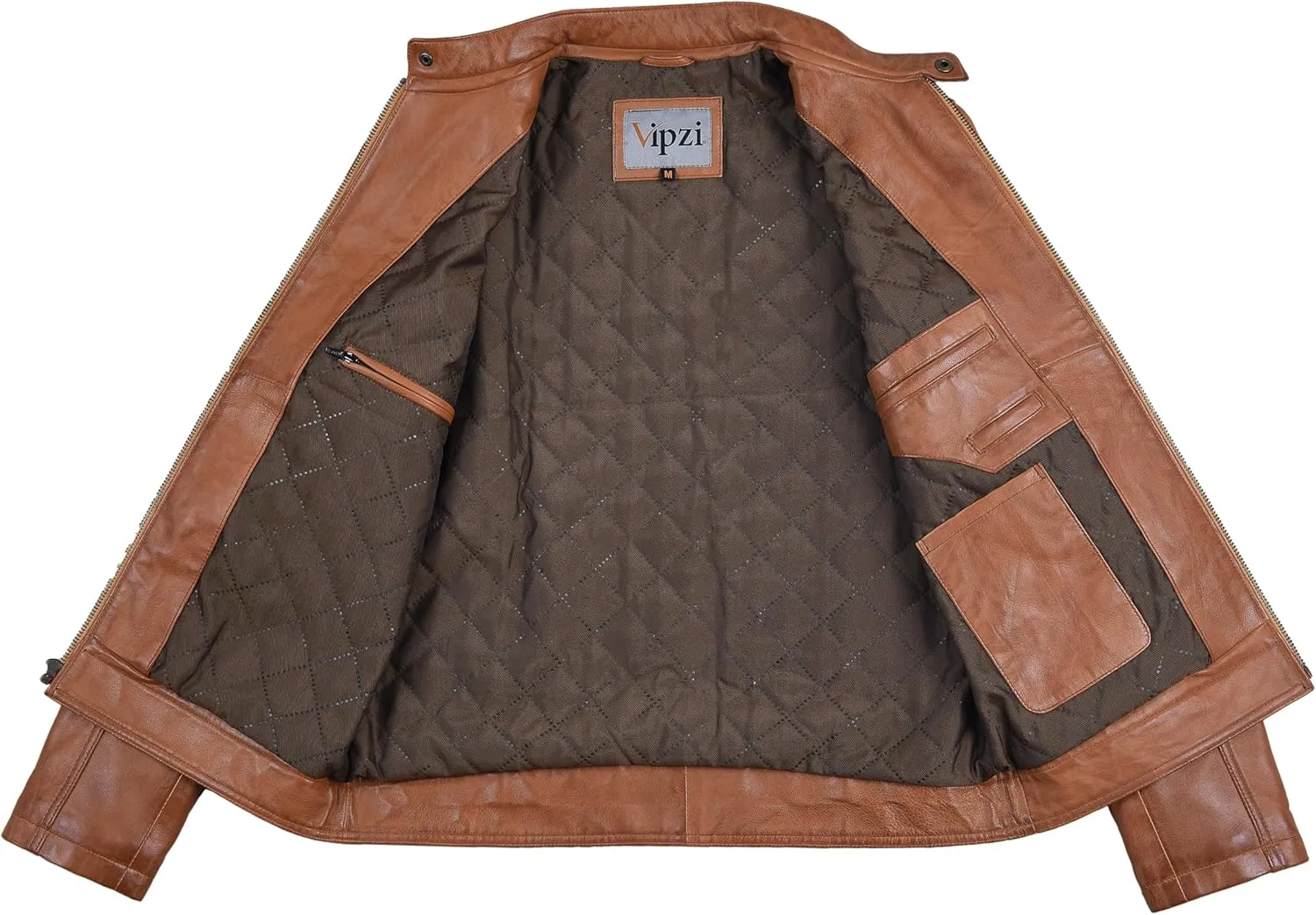 Men's Soft Genuine Lambskin Leather Biker Jacket  Vintage Real Motorcycle Cafe Racer Style