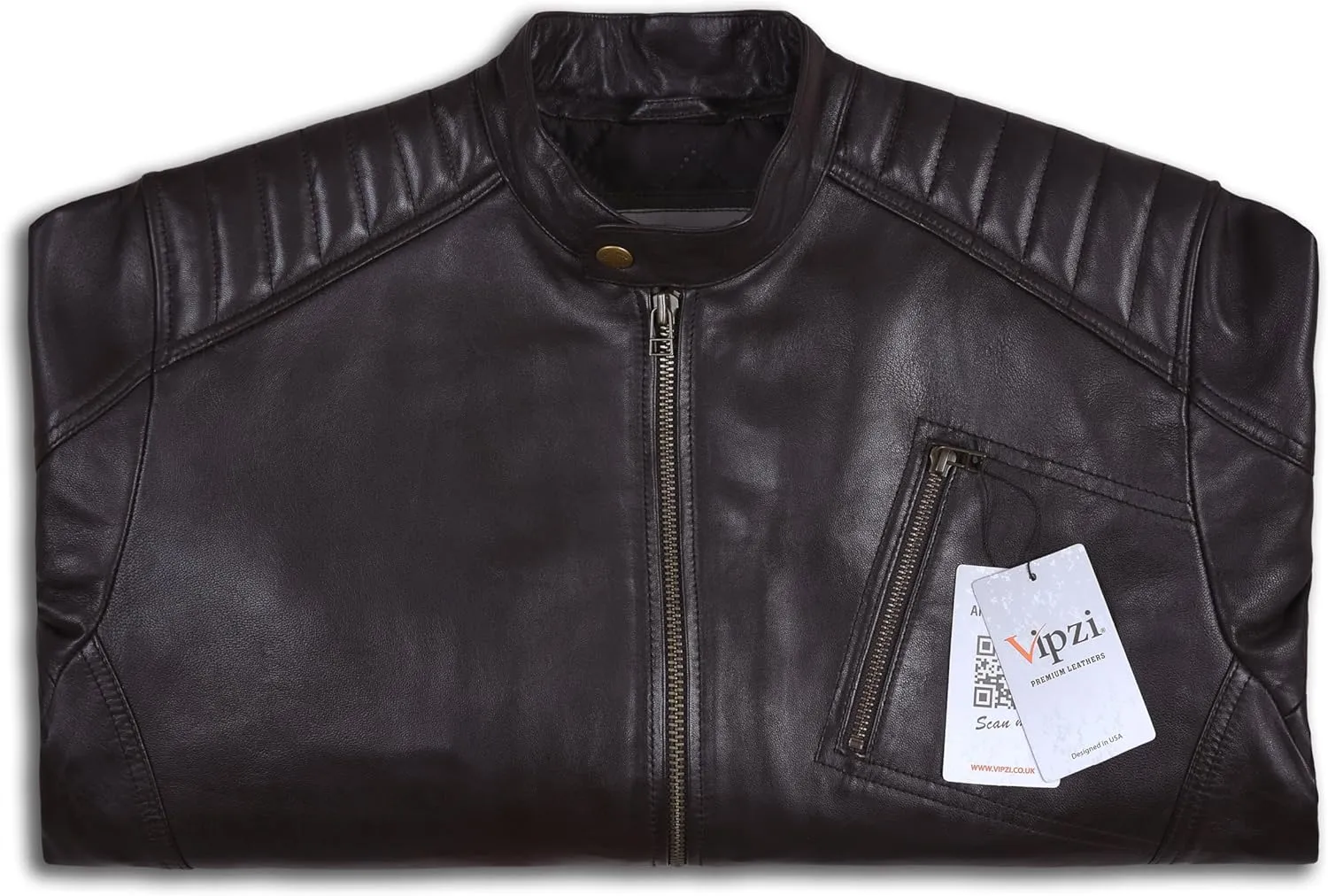 Men's Soft Genuine Lambskin Leather Biker Jacket  Vintage Real Motorcycle Cafe Racer Style