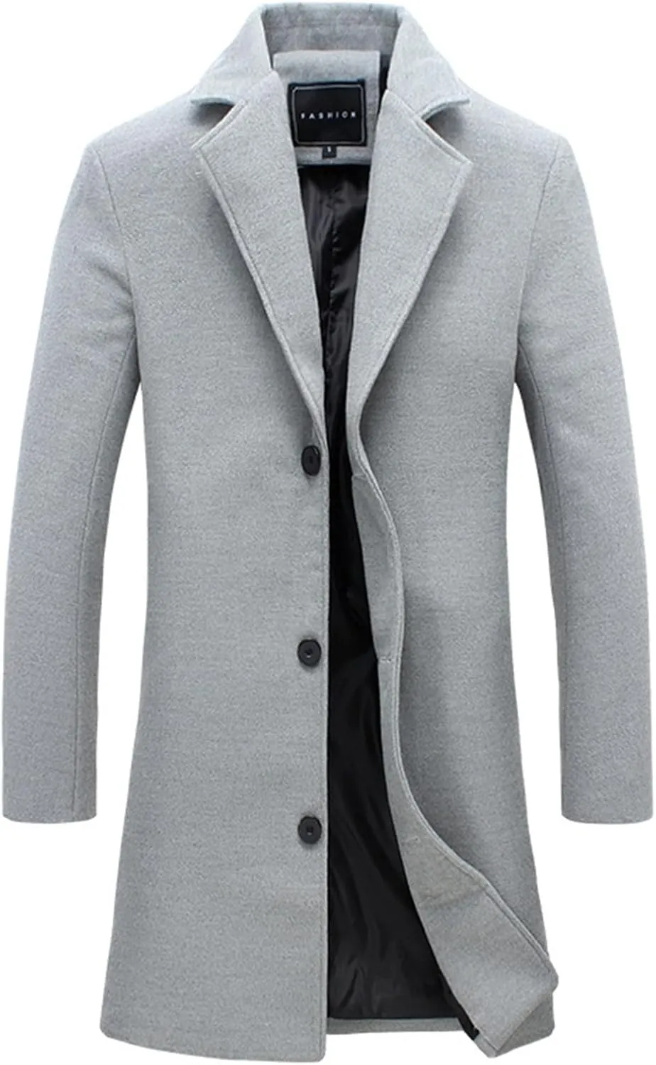 Men's Trench Coat Oversized Double Breasted Peacoat Winter Wool Blend Overcoat Notched Lapel Windbreaker Long Jacket