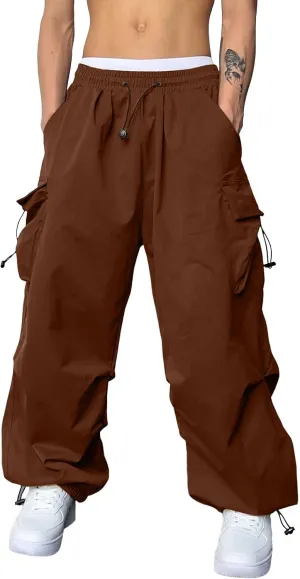 Men's Work Pants Loose Big Trousers Lace Straps Side 4 Pockets Casual Sports Trousers Suit Pants for Men