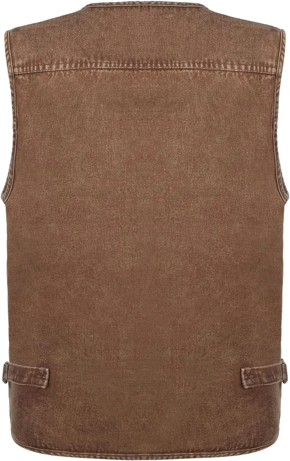 Men's Zipper Multi Pockets Casual Vest Outdoor Travel Fishing Hunting Photo Utility Work Cargo Vests Denim Black