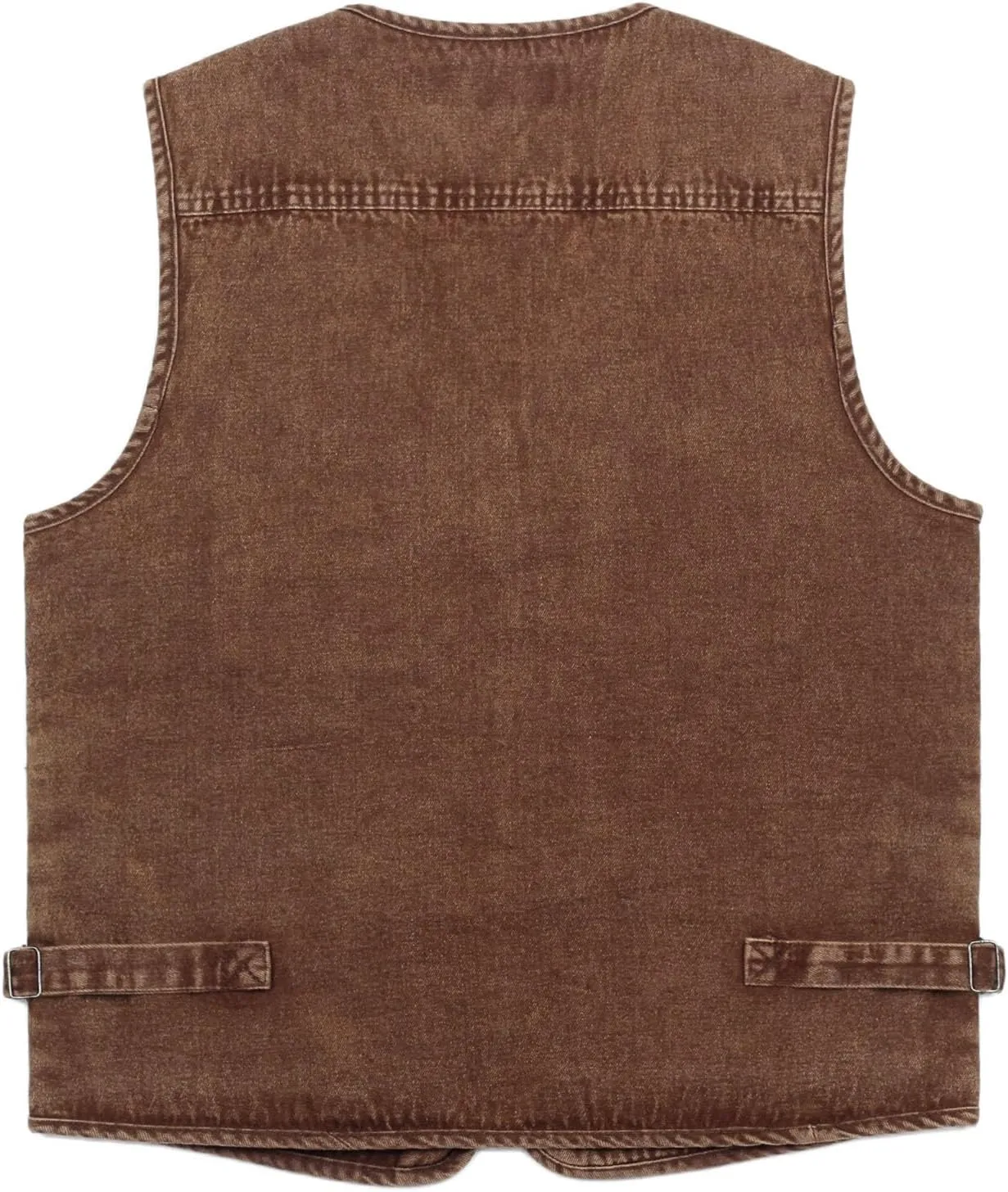 Men's Zipper Multi Pockets Casual Vest Outdoor Travel Fishing Hunting Photo Utility Work Cargo Vests Denim Black