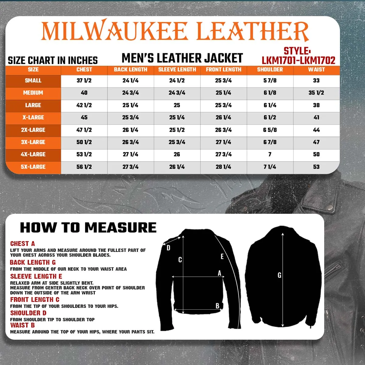 Milwaukee Leather LKM1702 Men's Vintage Flat Black Motorcycle Biker Leather Jacket w/ CE Armor Protection