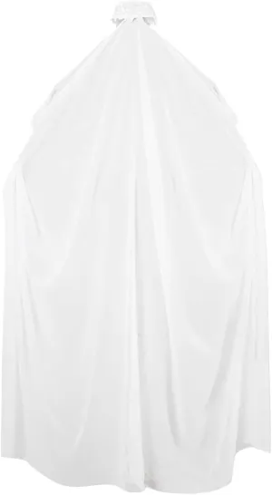Miyaomn Jumpsuits for Women Womens Chiffon Lace Halter Neck Cloak Solid Wedding Bridal Thin Shawl Cape Ladies Long Robe Halloween Cosplay Costume(White,One Size)