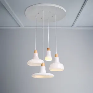 Modern Frosted White Pendant Light Set with Ceiling Mount