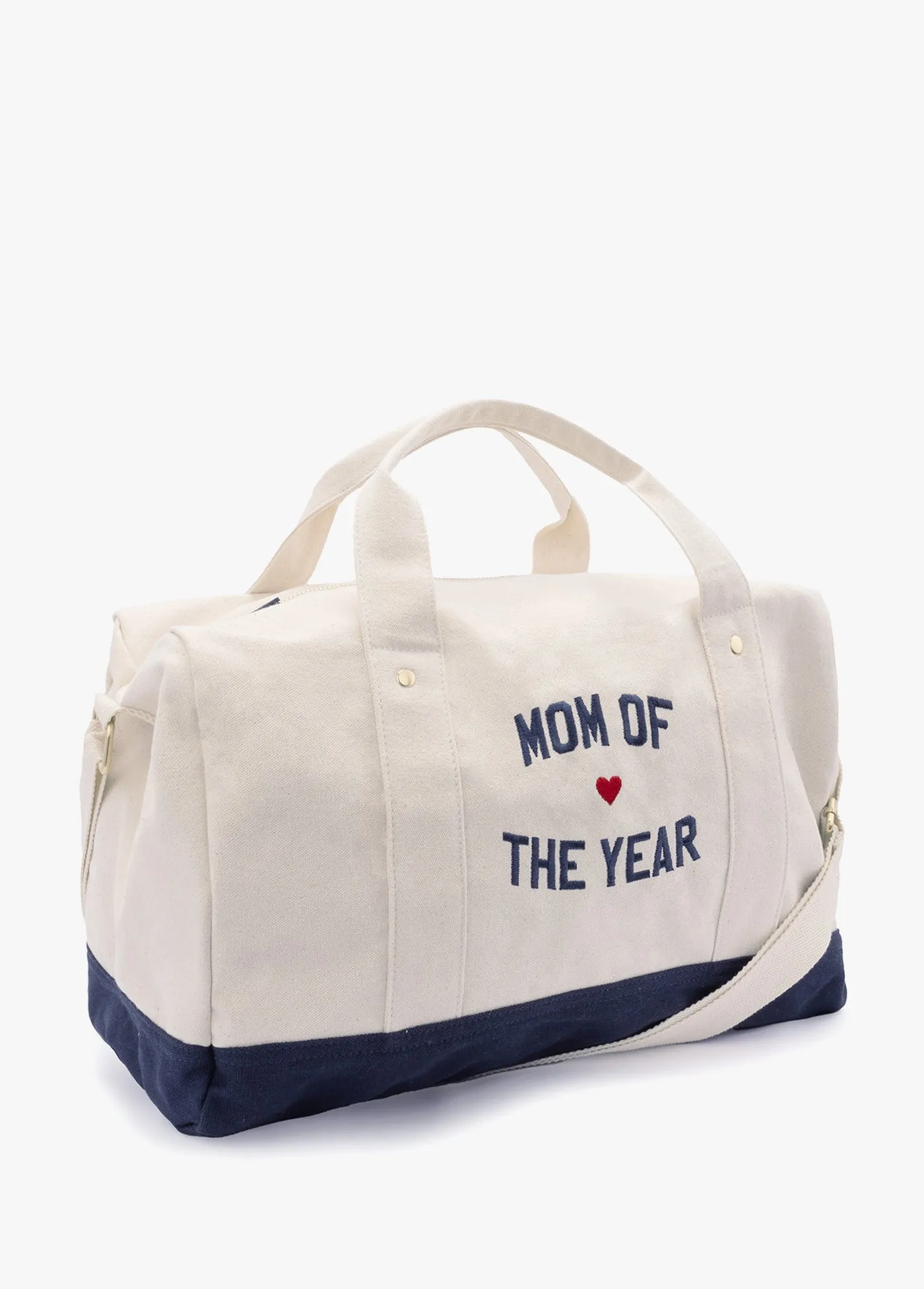 MOM OF THE YEAR CANVAS DUFFLE BAG