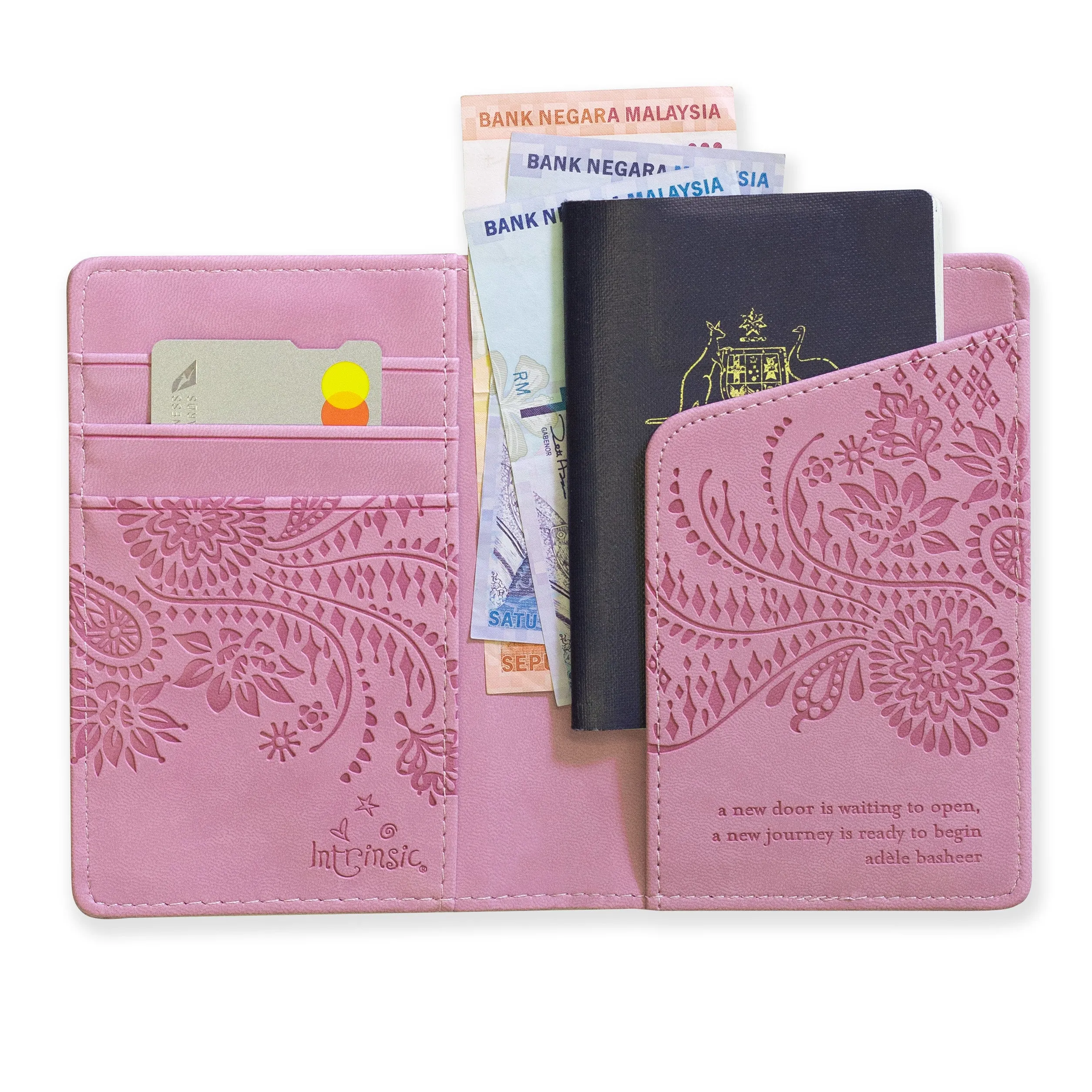 Moonlit Mauve Purple Passport Wallet