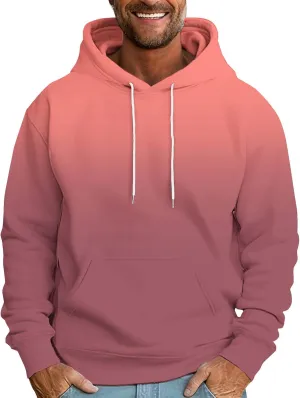 Muscularfit Mens Hooded Sweatshirt Drawstring Long Sleeve Gradient Color Casual Pullover Shirt Gym Athletic Oversized Hoodie