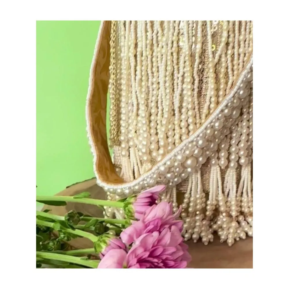 Nayaab by Sonia Gilt Cascade Gold Potli Bag for Women
