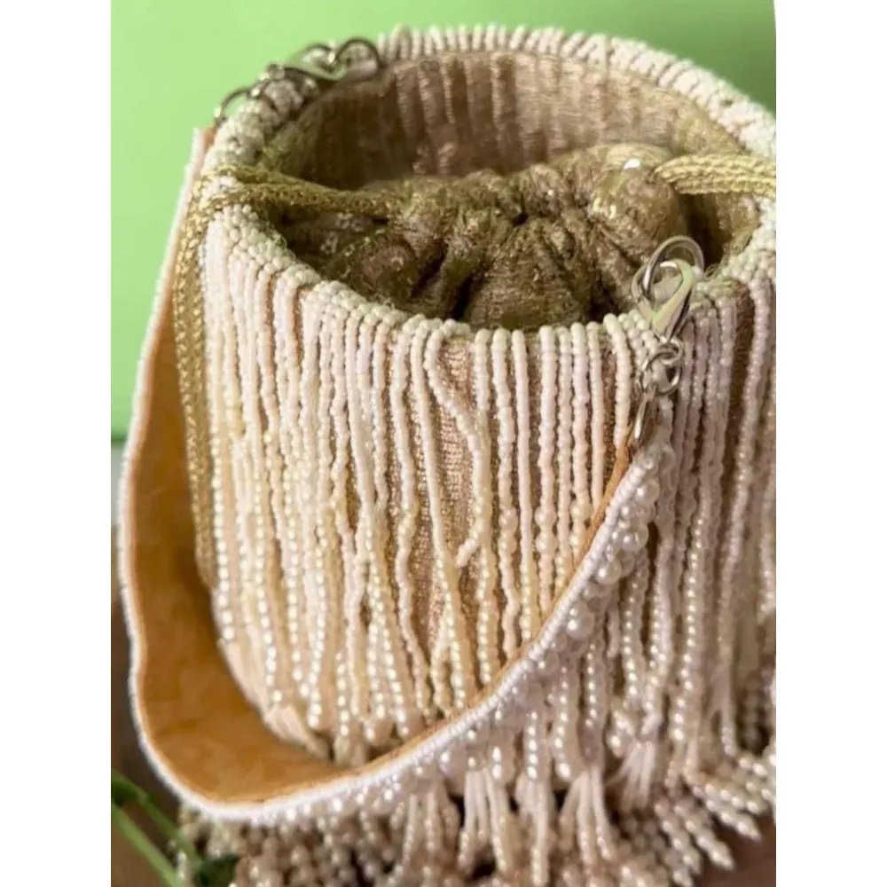 Nayaab by Sonia Gilt Cascade Gold Potli Bag for Women