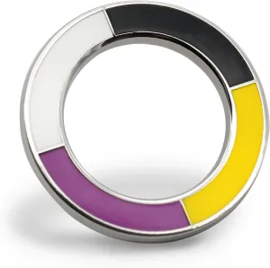 Non binary Pride Ring Enamel Pin LGBTQIA Circle FlagDecoration For Clothes And Bags