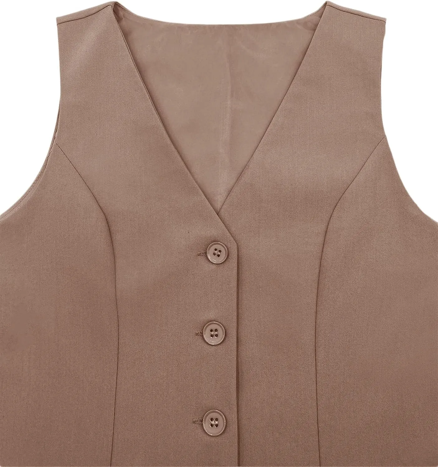 Orchidays Women's Business V Neck Sleeveless Vests Fully Lined Button Up Regular Fitted Jacket Waistcoats