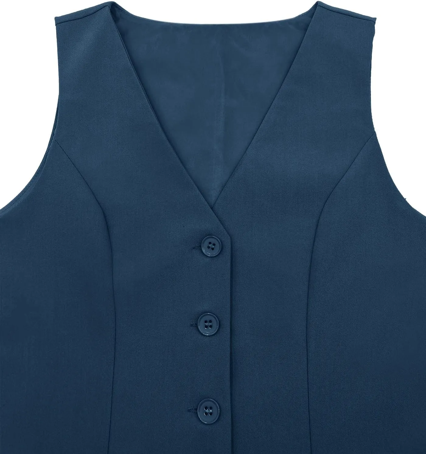 Orchidays Women's Business V Neck Sleeveless Vests Fully Lined Button Up Regular Fitted Jacket Waistcoats
