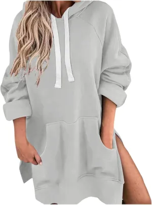 Oversized Hoodie Woman Long Sleeve Sweatshirts V Neck Fall Clothes Women Long Sleeve Hoodie 2024 Winter Clothes