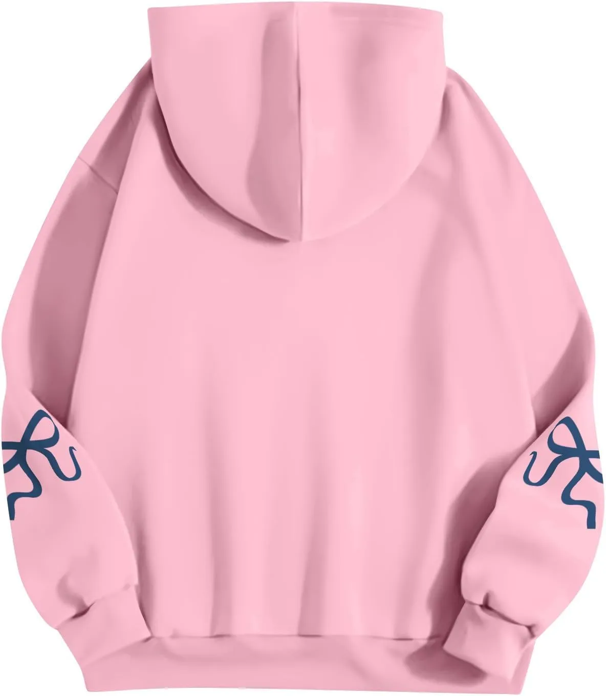 Oversized Hoodies for Women Cute Graphic Fleece Sweatshirts Comfy Y2k Bow Hoodie Drop Shoulder Pullover with Pockets