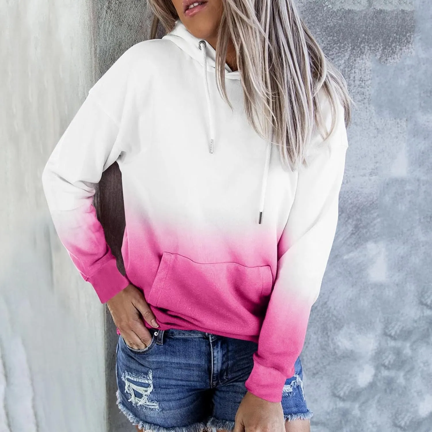 Oversized Hoodies for Women Fashion Long Sleeve Tie Dye Sweatshirts 2024 Fall Preppy Pullover with Pockets