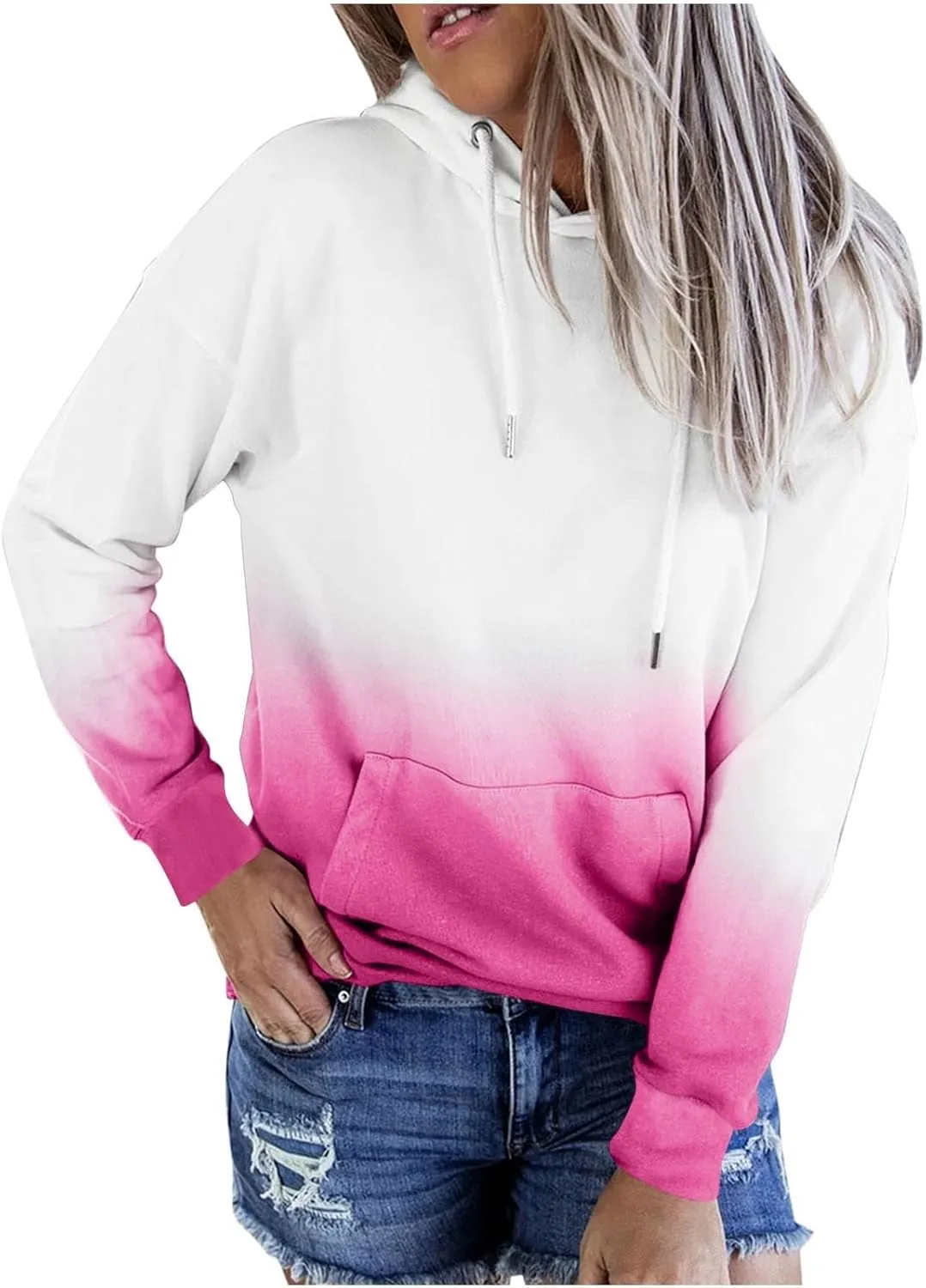Oversized Hoodies for Women Fashion Long Sleeve Tie Dye Sweatshirts 2024 Fall Preppy Pullover with Pockets