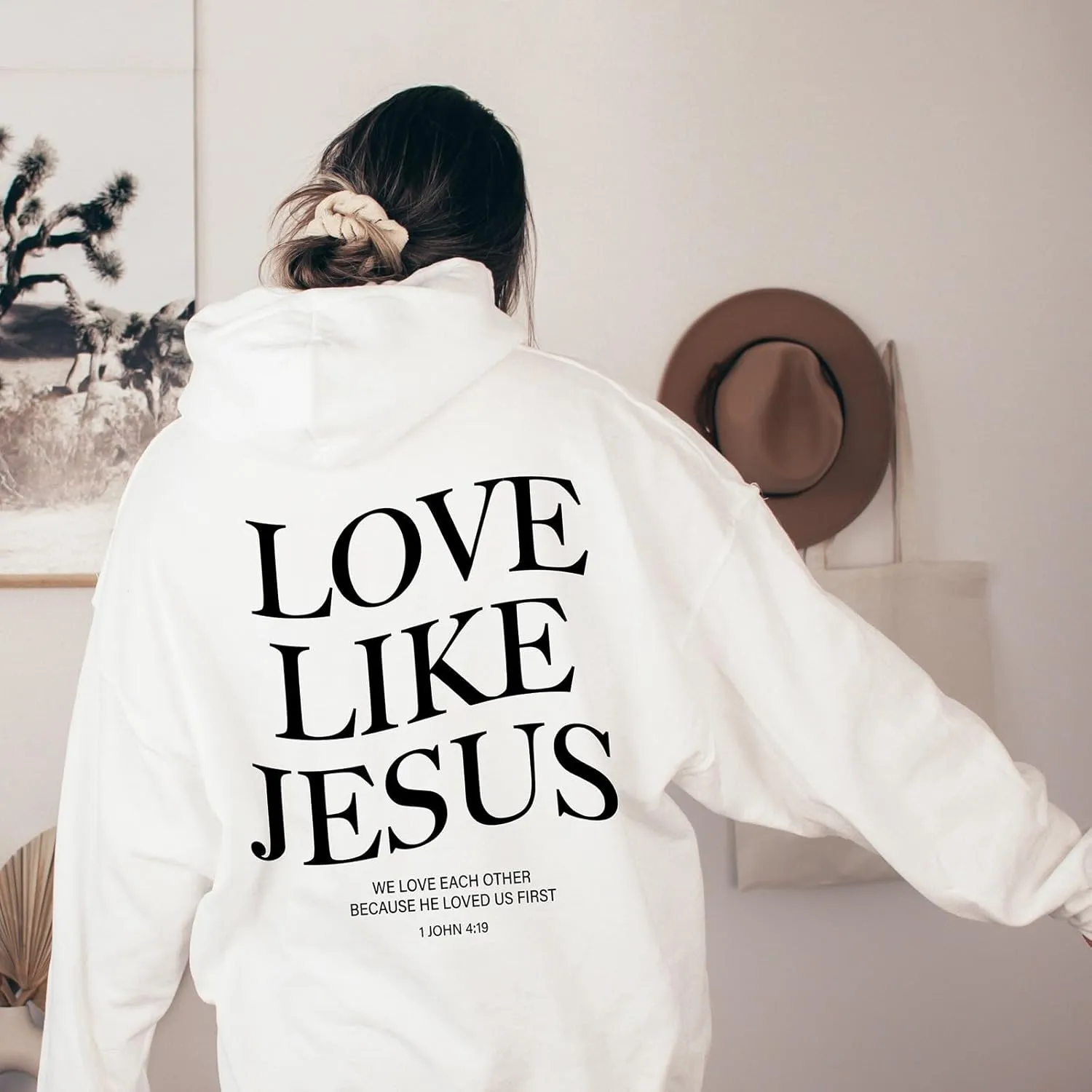 Oversized Hoodies for Women Loose Fit Letter Graphic Sweatshirts 2024 Fall Pullover Sweaters Teen Girls Preppy Top