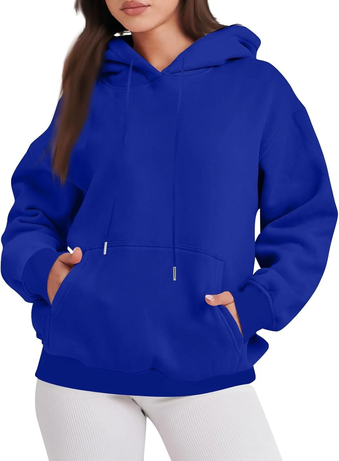 Oversized Hoodies for Women Loose Long Sleeve Crew Neck Sweatshirts Hooded Classic Solid Pullover with Pockets