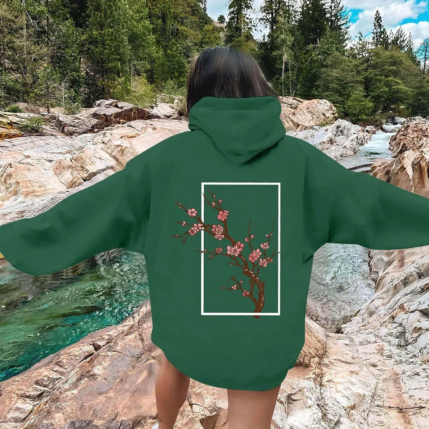 Oversized Hoodies for Women Plus Size Casual Graphic Sweatshirts Y2K Trendy Fall Pullover Top Teen Girls Cute Clothes