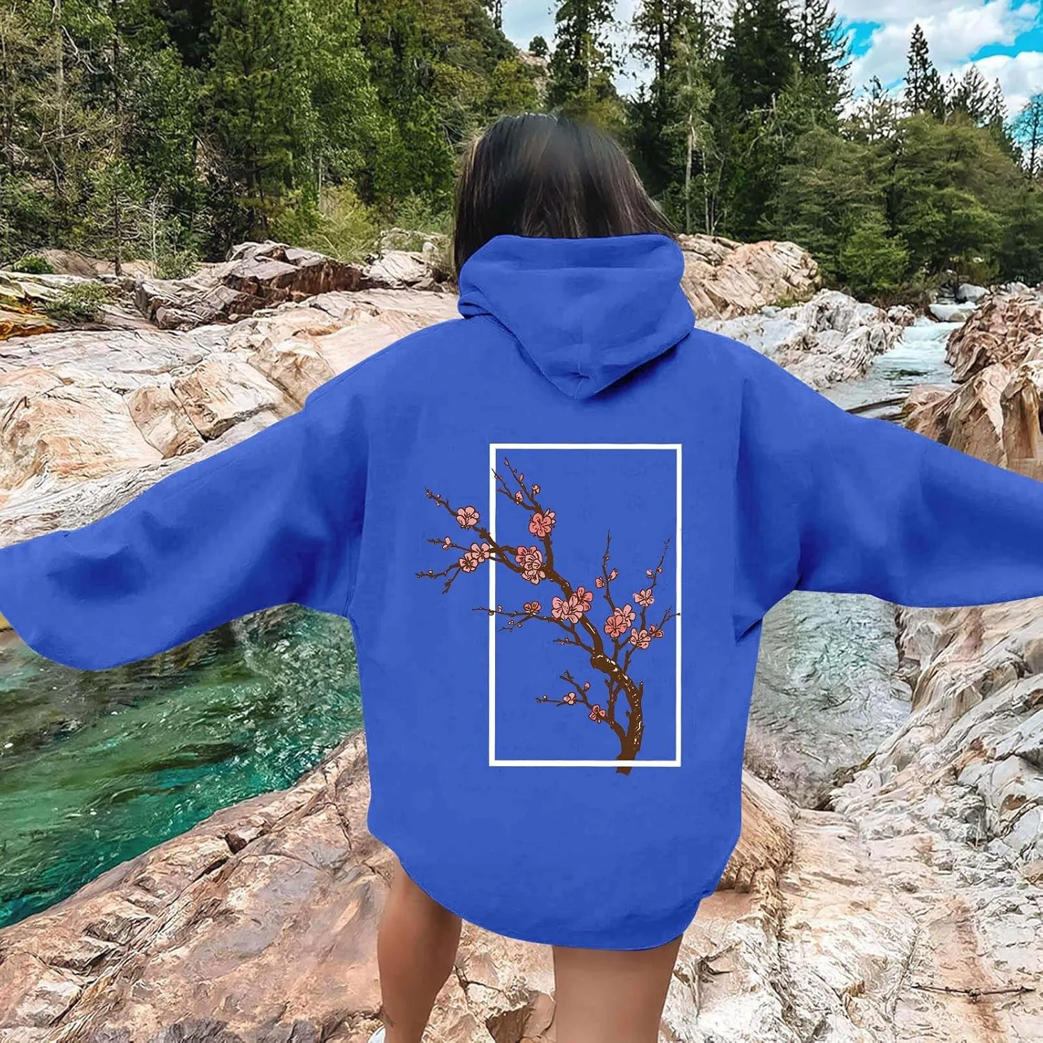 Oversized Hoodies for Women Plus Size Casual Graphic Sweatshirts Y2K Trendy Fall Pullover Top Teen Girls Cute Clothes