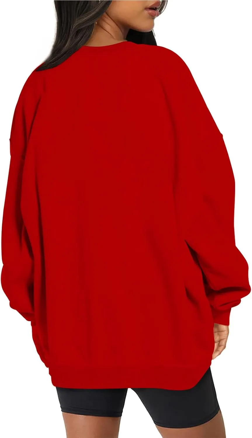 Oversized Long Sleeve Sweatshirts For Women 2023 Fall Fashion Crewneck Sweatshirt Solid Casual Loose Pullover Tops