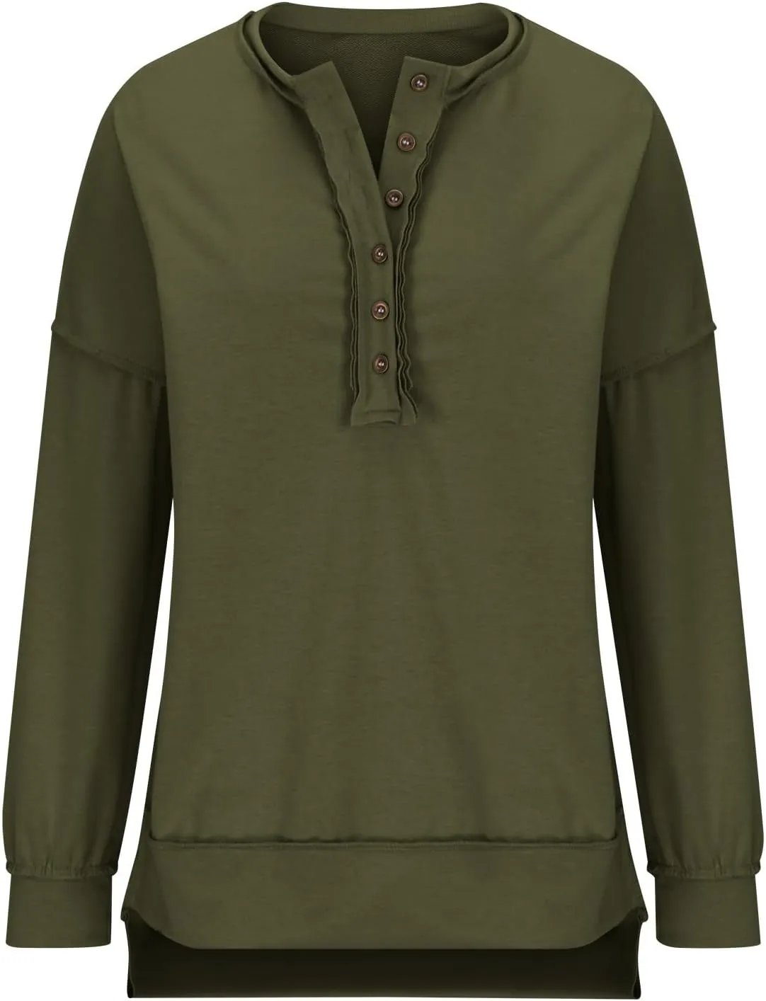 Oversized Women Sweatshirt Button Collared Casual Hoodies Soild Lightweight Pullover Tops Fall Fashion Clothes