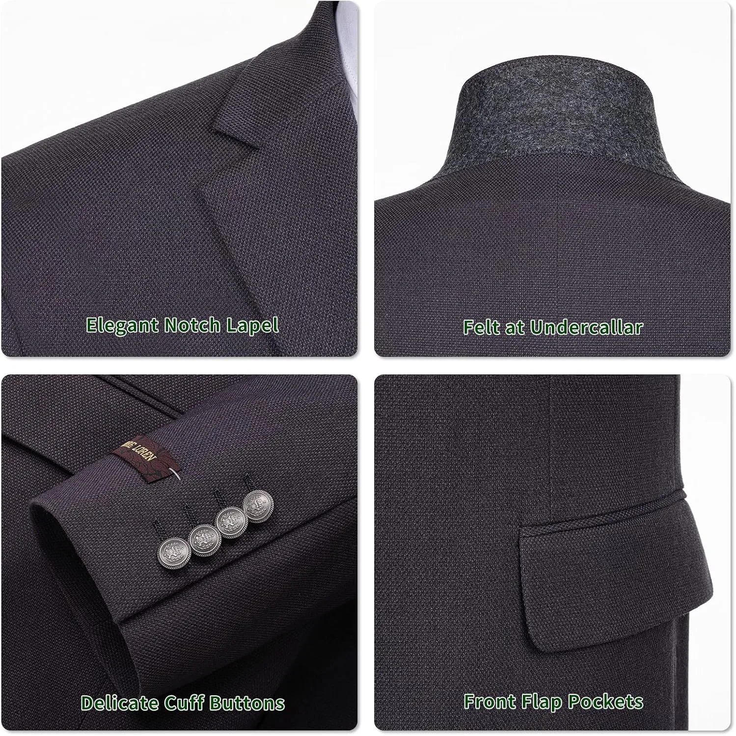 P&L Men's Casual Blazer Jacket Sport Coat, Classic Stretch Suit Jacket, 2 Button