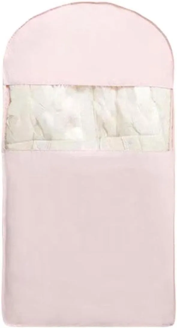 Peach Skin Velvet Hanging Storage Bag, Self-Compression Zipper Space Saving Closet Organizer, Dust-Proof Garment Bag for Down Coats and Heavy Clothing (Pink, Large)