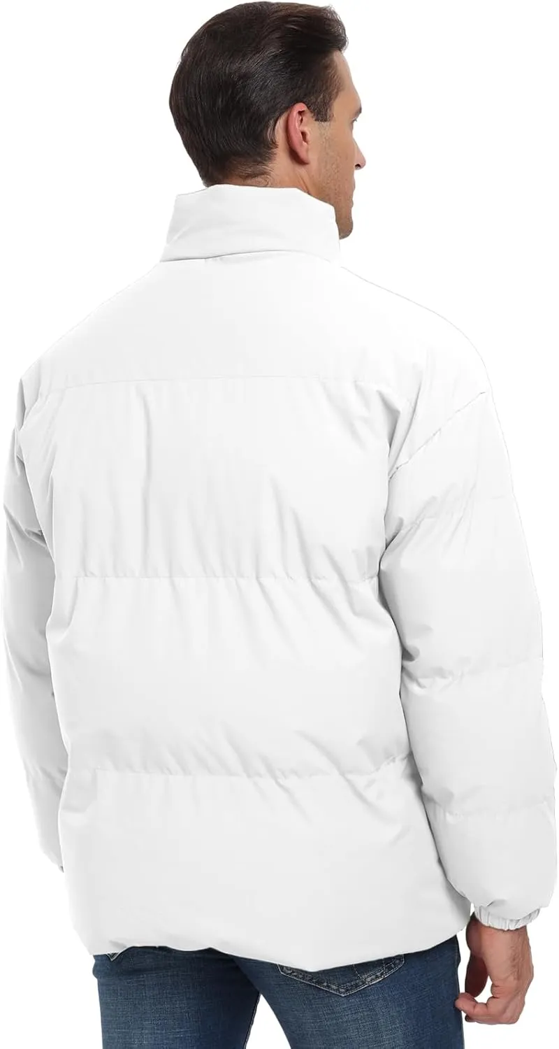 PEGENO Mens Winter Padded Jackets Full Zipper Windproof Jacket Coat