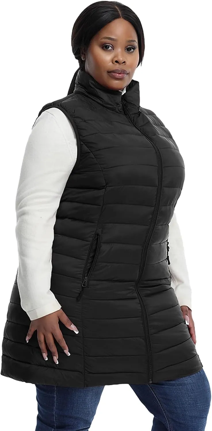 Plus Size Women Puffer Vest 1X-6X Lightweight Packable Quilted Puffy Vest (Exclusively for Plus Size)