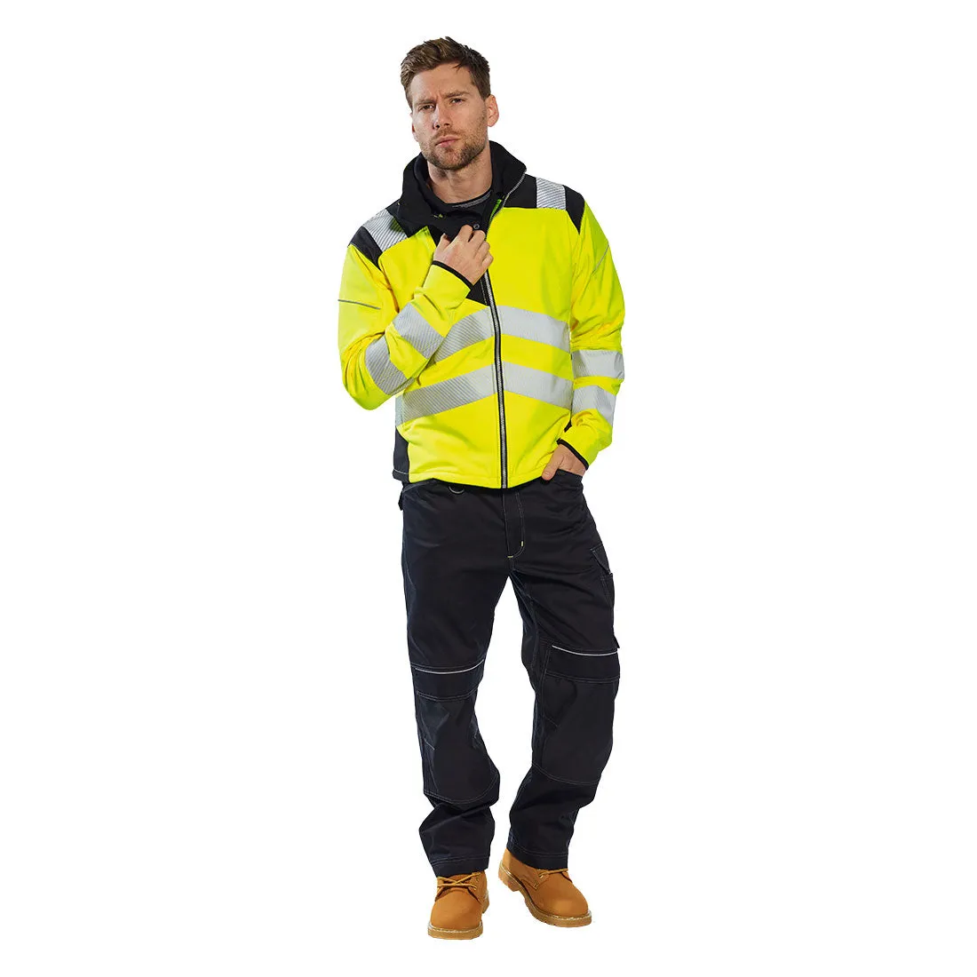 Portwest T402 Vision Reflective Hi-Vis Safety Softshell Waterproof Jacket ANSI