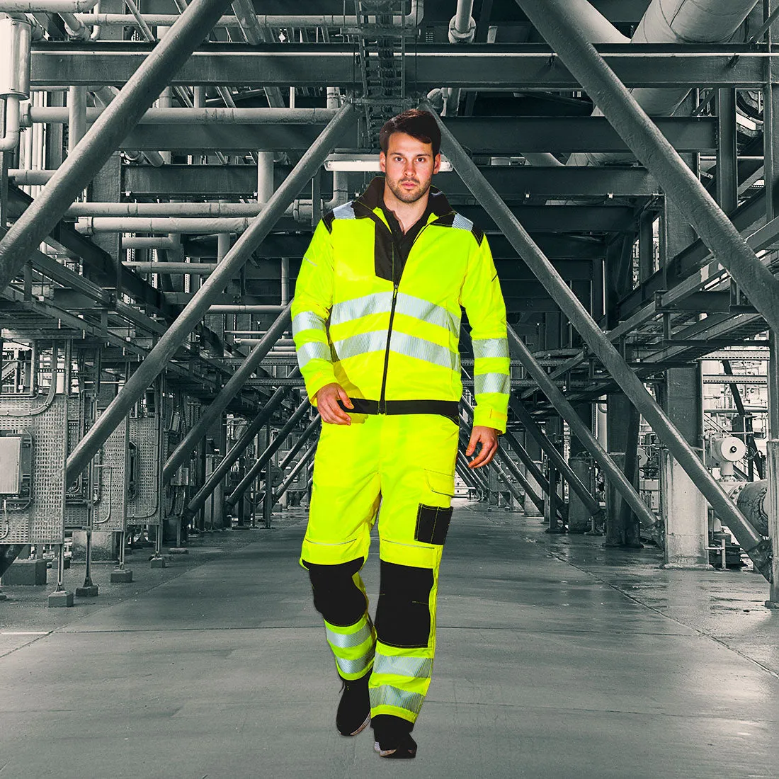 Portwest T402 Vision Reflective Hi-Vis Safety Softshell Waterproof Jacket ANSI