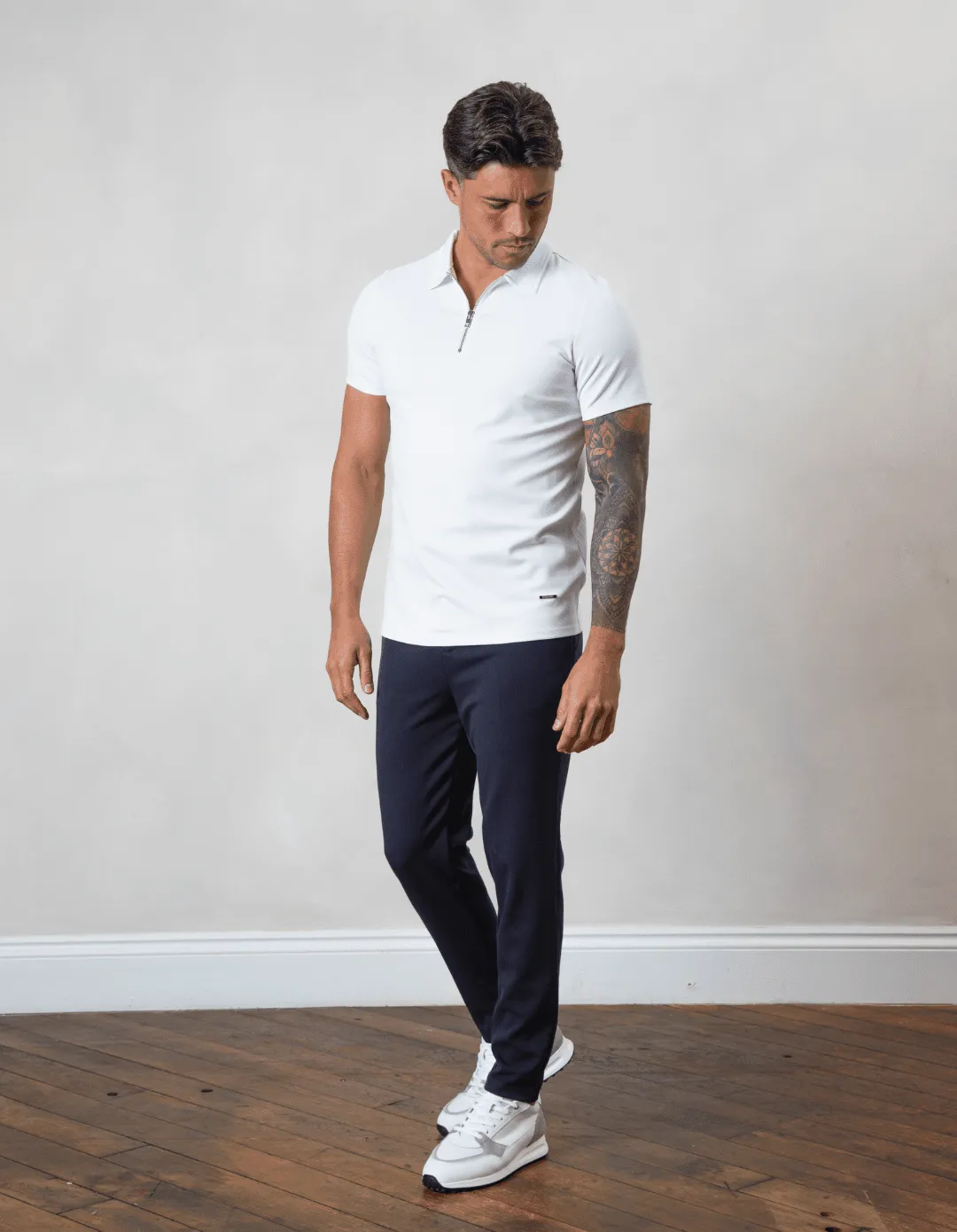 Premium Zip POLO WHITE