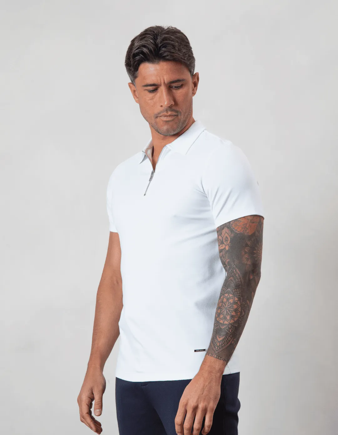 Premium Zip POLO WHITE