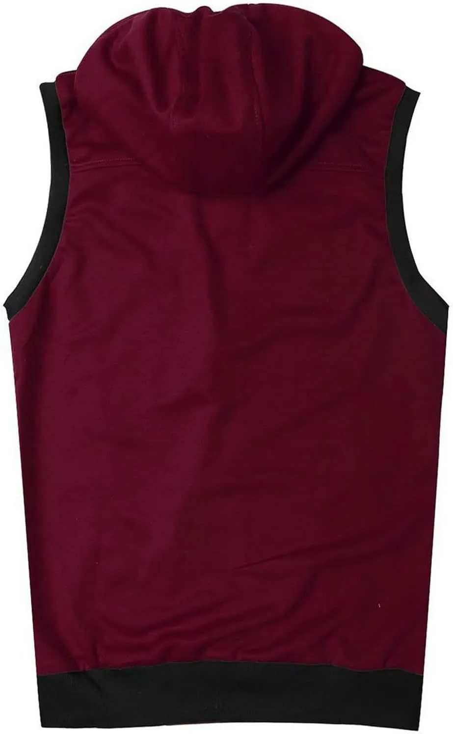 Previn Men's Sleeveless Hoodie Casual Slim Fit Zip Up Drawstring Plain Tank Top Hooded Vests