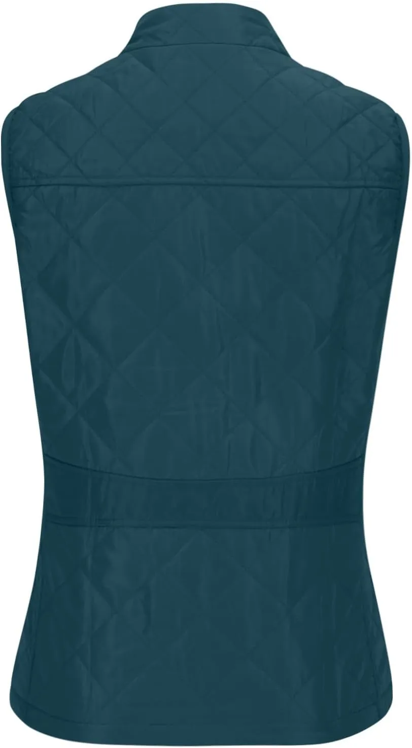Puffer Vest Women Stand Collar Lightweight Gilet Quilted Zip Vest Sleeveless Winter Down Jackets Warm Vests Outerwear