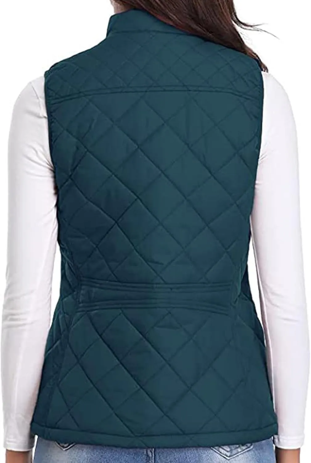 Puffer Vest Women Stand Collar Lightweight Gilet Quilted Zip Vest Sleeveless Winter Down Jackets Warm Vests Outerwear