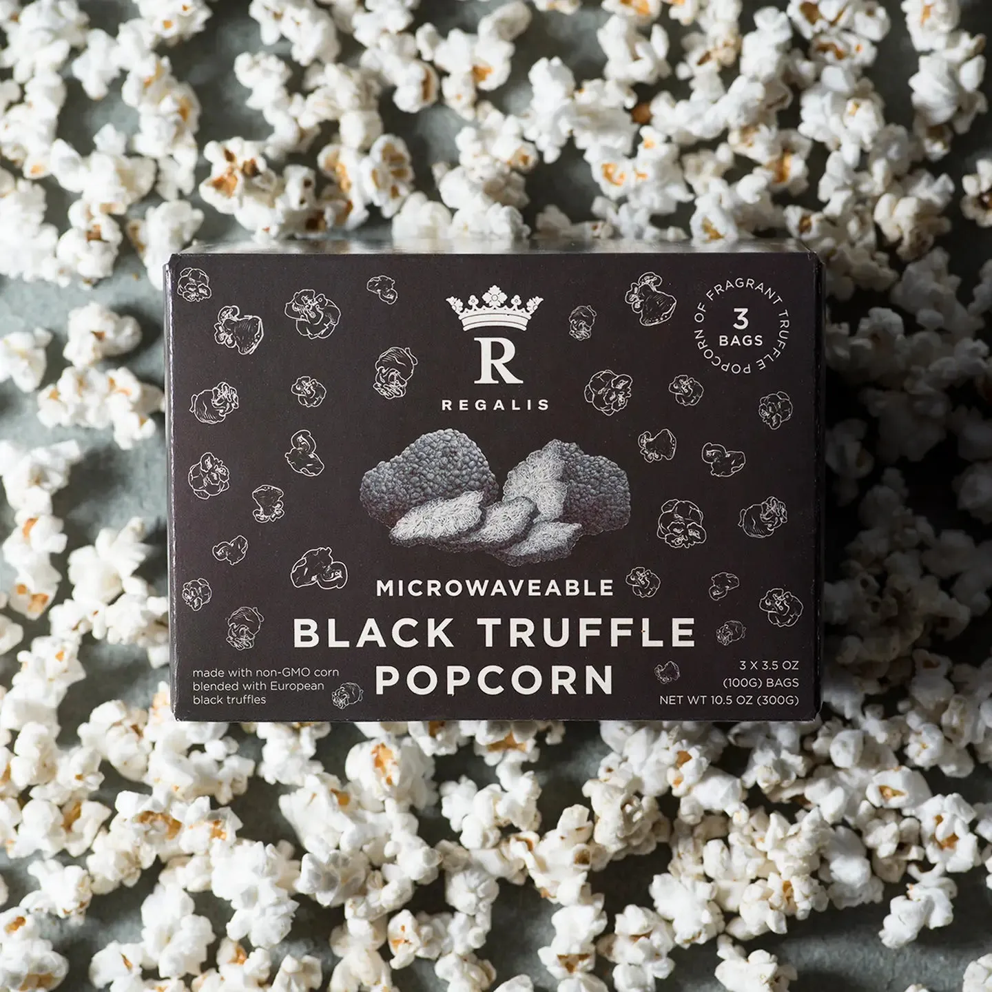 Regalis Microwave Black Truffle Popcorn Box, 3 Bags