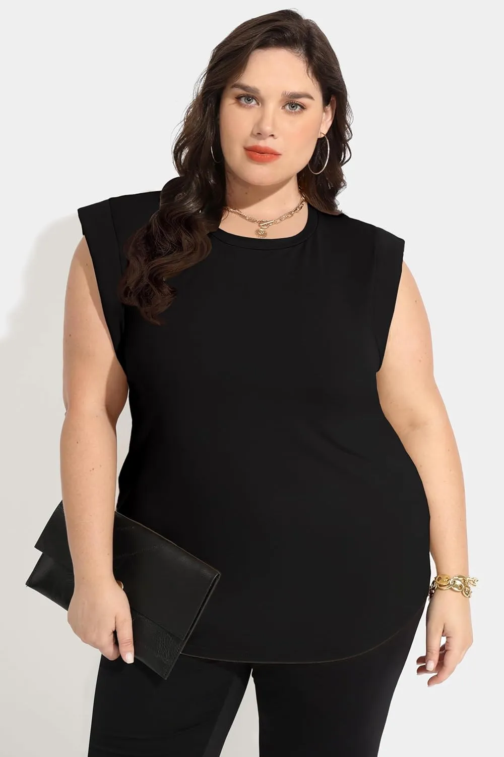 RITERA Plus Size Tank Tops for Women Sleeveless Shirt V Neck Basic Oversized Casual Tanks XL-5XL