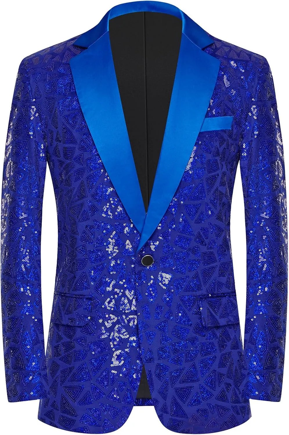 Rogers & Morris Triangle Sequin Jackets One Button Blazer for Men