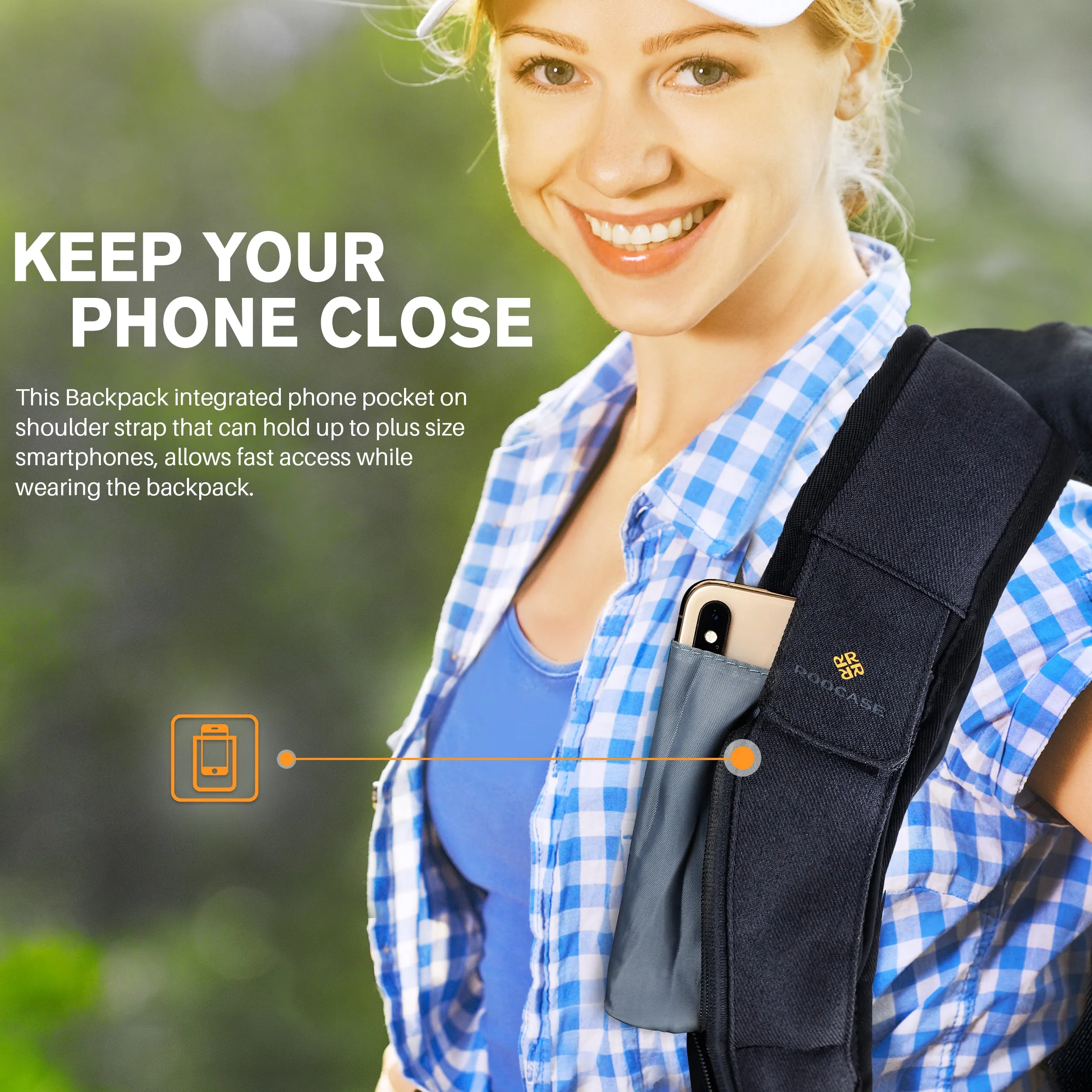 Roocase Balboa Backpack for 15.6 Laptop and Tablet - Daily Carrying Backpack - Black
